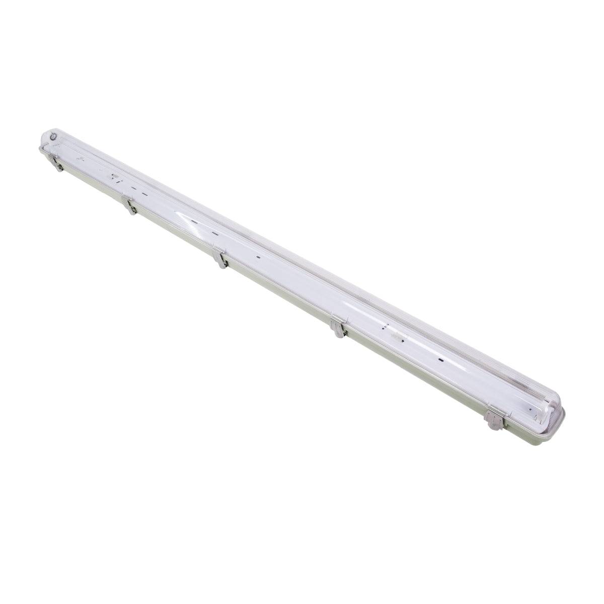 GloboStar® 90612 1 x 120cm T8 Tri-Proof Πλαστικό PC Σκαφάκι με Μεταλλικά Clips για Λάμπα Φθορίου LED Τροφοδοσίας Ενός Άκρου Αδιάβροχο IP65 - ledmania.gr