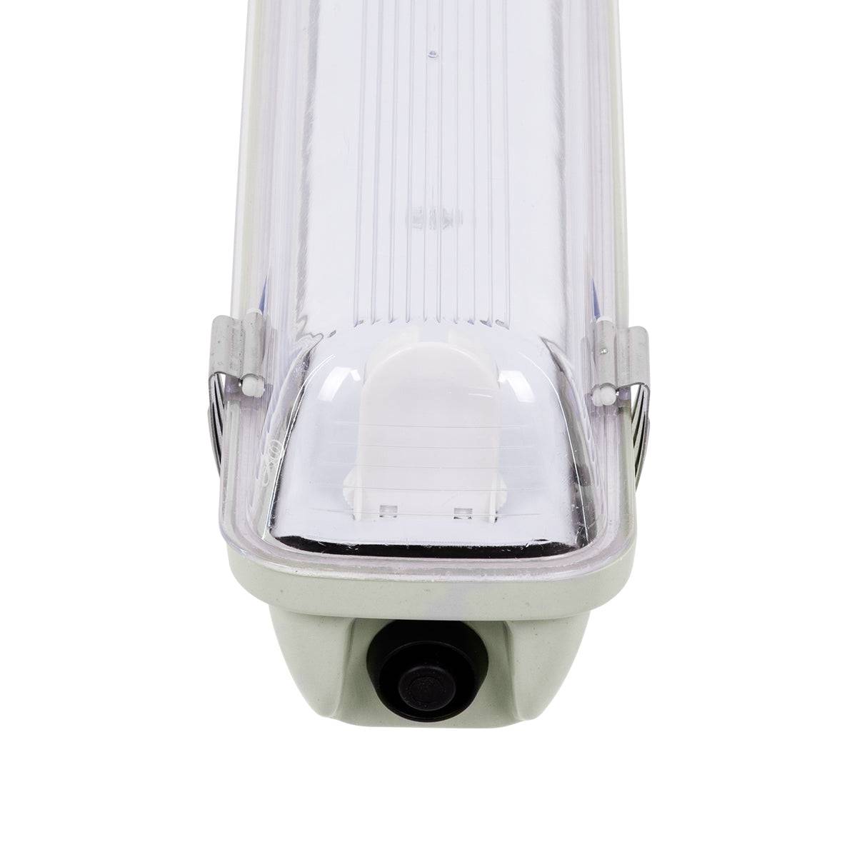 GloboStar® 90612 1 x 120cm T8 Tri-Proof Πλαστικό PC Σκαφάκι με Μεταλλικά Clips για Λάμπα Φθορίου LED Τροφοδοσίας Ενός Άκρου Αδιάβροχο IP65 - ledmania.gr