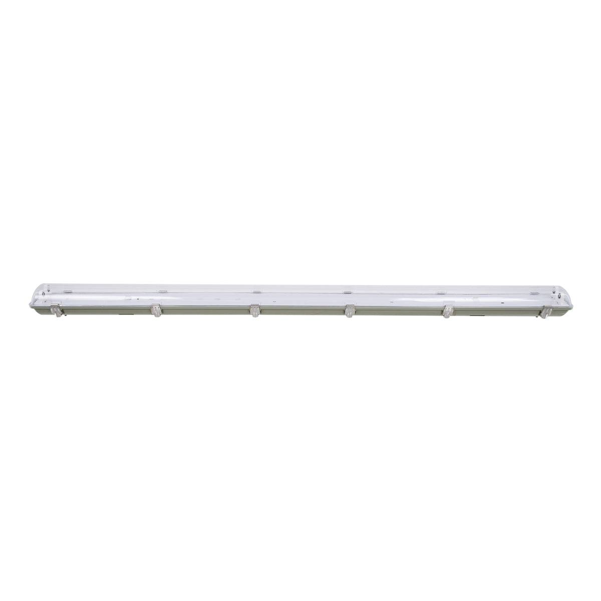 GloboStar® 90615 2 x 150cm T8 Tri-Proof Πλαστικό PC Σκαφάκι με Μεταλλικά Clips για 2 x Λάμπες Φθορίου LED Τροφοδοσίας Ενός Άκρου Αδιάβροχο IP65 - ledmania.gr