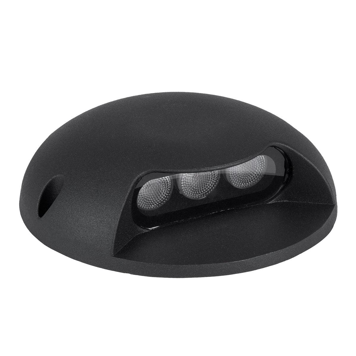 GloboStar® STEP-LUNA 90618 Επιφανειακό Φωτιστικό Σκαλοπατιού - Διαδρόμου LED 6W 600lm 10° DC 24V Αδιάβροχο IP65 Φ12 x Υ3cm Πολύχρωμο RGB DMX512 - Μαύρο - 3 Years Warranty - ledmania.gr