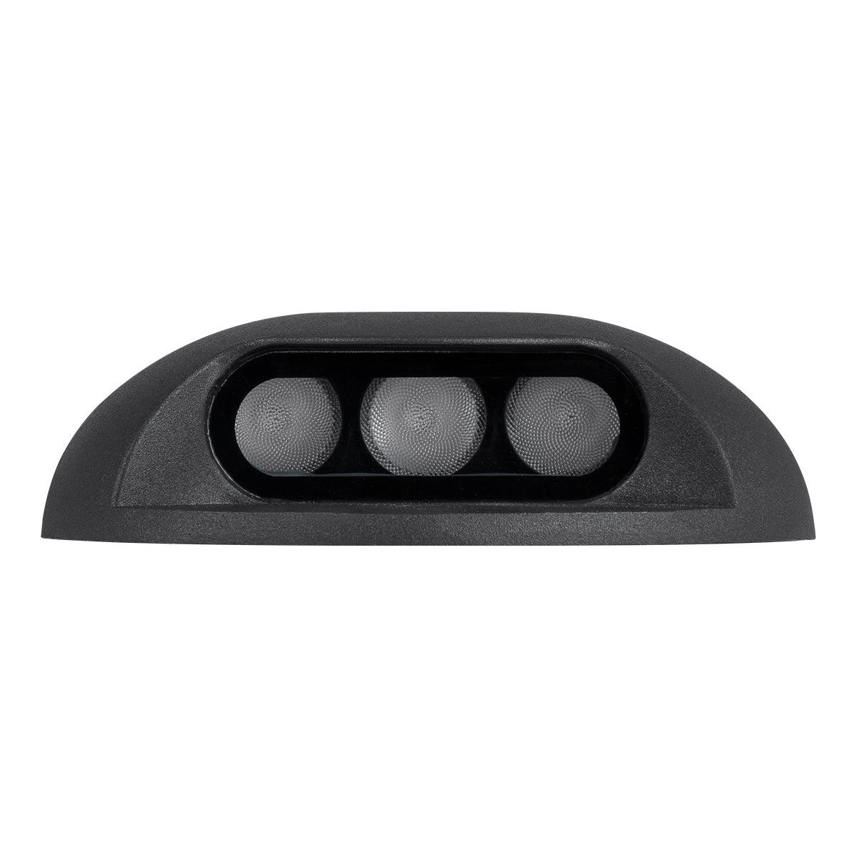 GloboStar® STEP-LUNA 90618 Επιφανειακό Φωτιστικό Σκαλοπατιού - Διαδρόμου LED 6W 600lm 10° DC 24V Αδιάβροχο IP65 Φ12 x Υ3cm Πολύχρωμο RGB DMX512 - Μαύρο - 3 Years Warranty - ledmania.gr