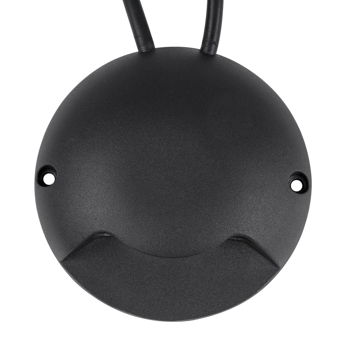 GloboStar® STEP-LUNA 90618 Επιφανειακό Φωτιστικό Σκαλοπατιού - Διαδρόμου LED 6W 600lm 10° DC 24V Αδιάβροχο IP65 Φ12 x Υ3cm Πολύχρωμο RGB DMX512 - Μαύρο - 3 Years Warranty - ledmania.gr