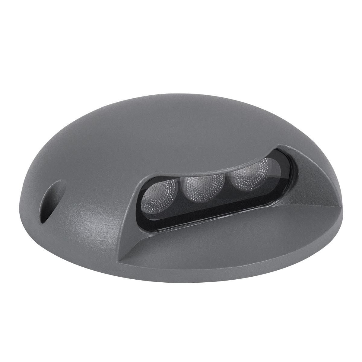 GloboStar® STEP-LUNA 90624 Επιφανειακό Φωτιστικό Σκαλοπατιού - Διαδρόμου LED 6W 600lm 10° DC 24V Αδιάβροχο IP65 Φ12 x Υ3cm Πολύχρωμο RGB DMX512 - Γκρι Ανθρακί - 3 Years Warranty - ledmania.gr