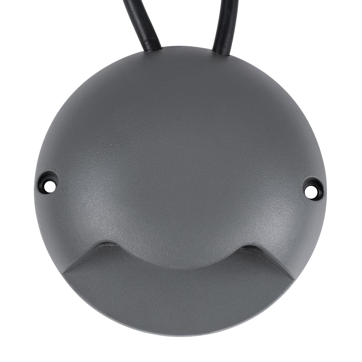 GloboStar® STEP-LUNA 90624 Επιφανειακό Φωτιστικό Σκαλοπατιού - Διαδρόμου LED 6W 600lm 10° DC 24V Αδιάβροχο IP65 Φ12 x Υ3cm Πολύχρωμο RGB DMX512 - Γκρι Ανθρακί - 3 Years Warranty - ledmania.gr