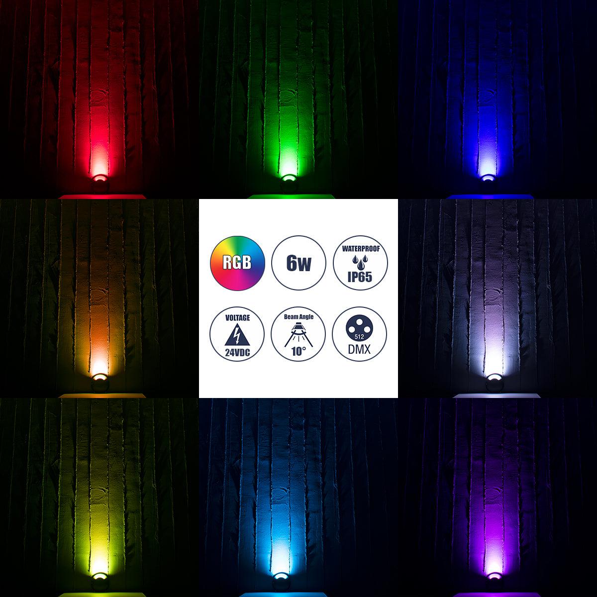 GloboStar® STEP-LUNA 90624 Επιφανειακό Φωτιστικό Σκαλοπατιού - Διαδρόμου LED 6W 600lm 10° DC 24V Αδιάβροχο IP65 Φ12 x Υ3cm Πολύχρωμο RGB DMX512 - Γκρι Ανθρακί - 3 Years Warranty - ledmania.gr