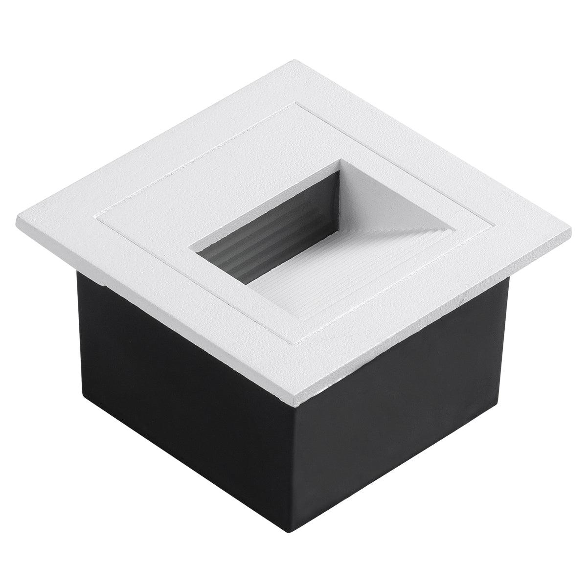 GloboStar® STEP-MINA 90626 Χωνευτό Φωτιστικό Σκαλοπατιού - Διαδρόμου LED 3W 330lm 30° DC 24V Αδιάβροχο IP65 Μ8.3 x Π8.3 x Υ5cm Θερμό Λευκό 2700K - Λευκό - 3 Years Warranty - ledmania.gr