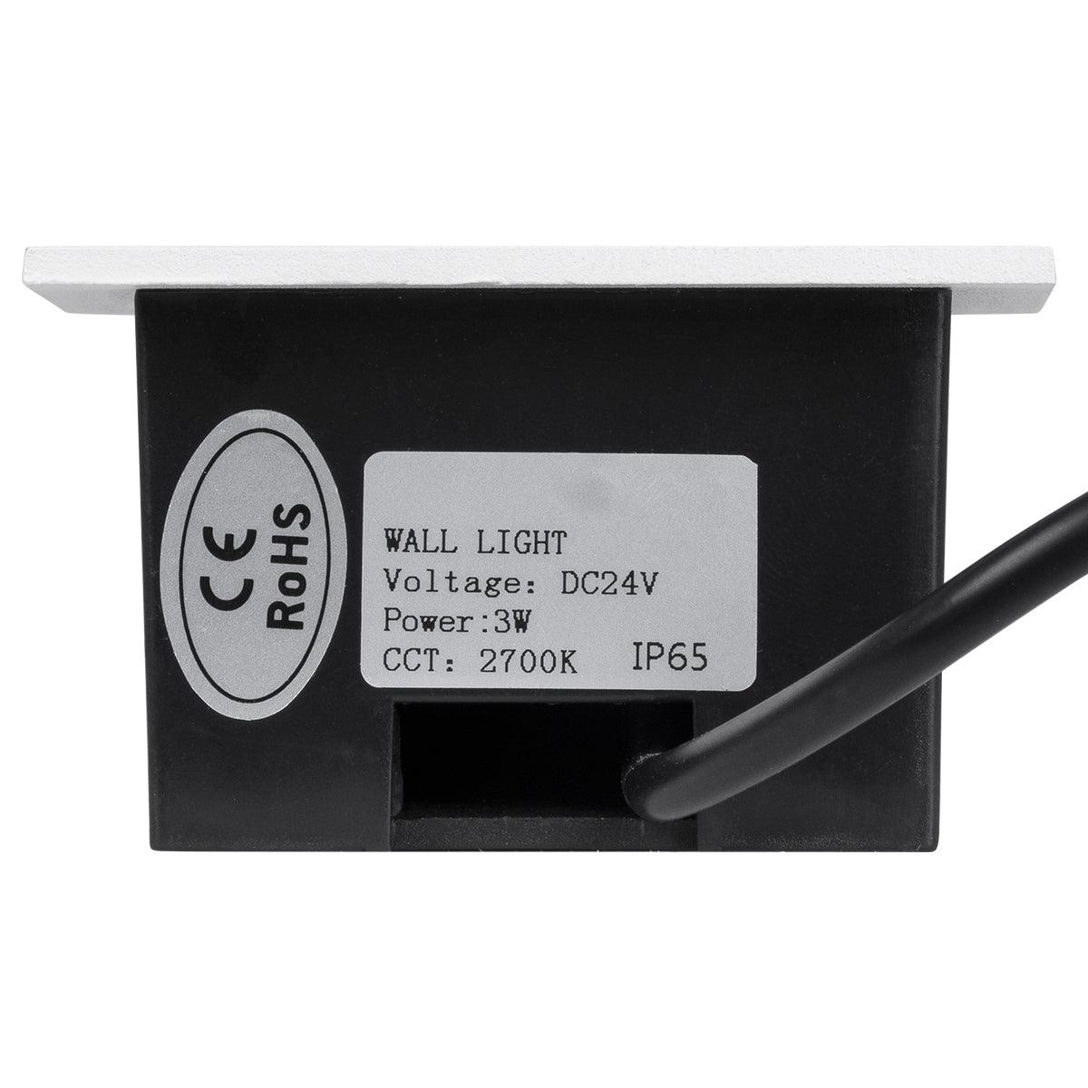 GloboStar® STEP-MINA 90626 Χωνευτό Φωτιστικό Σκαλοπατιού - Διαδρόμου LED 3W 330lm 30° DC 24V Αδιάβροχο IP65 Μ8.3 x Π8.3 x Υ5cm Θερμό Λευκό 2700K - Λευκό - 3 Years Warranty - ledmania.gr