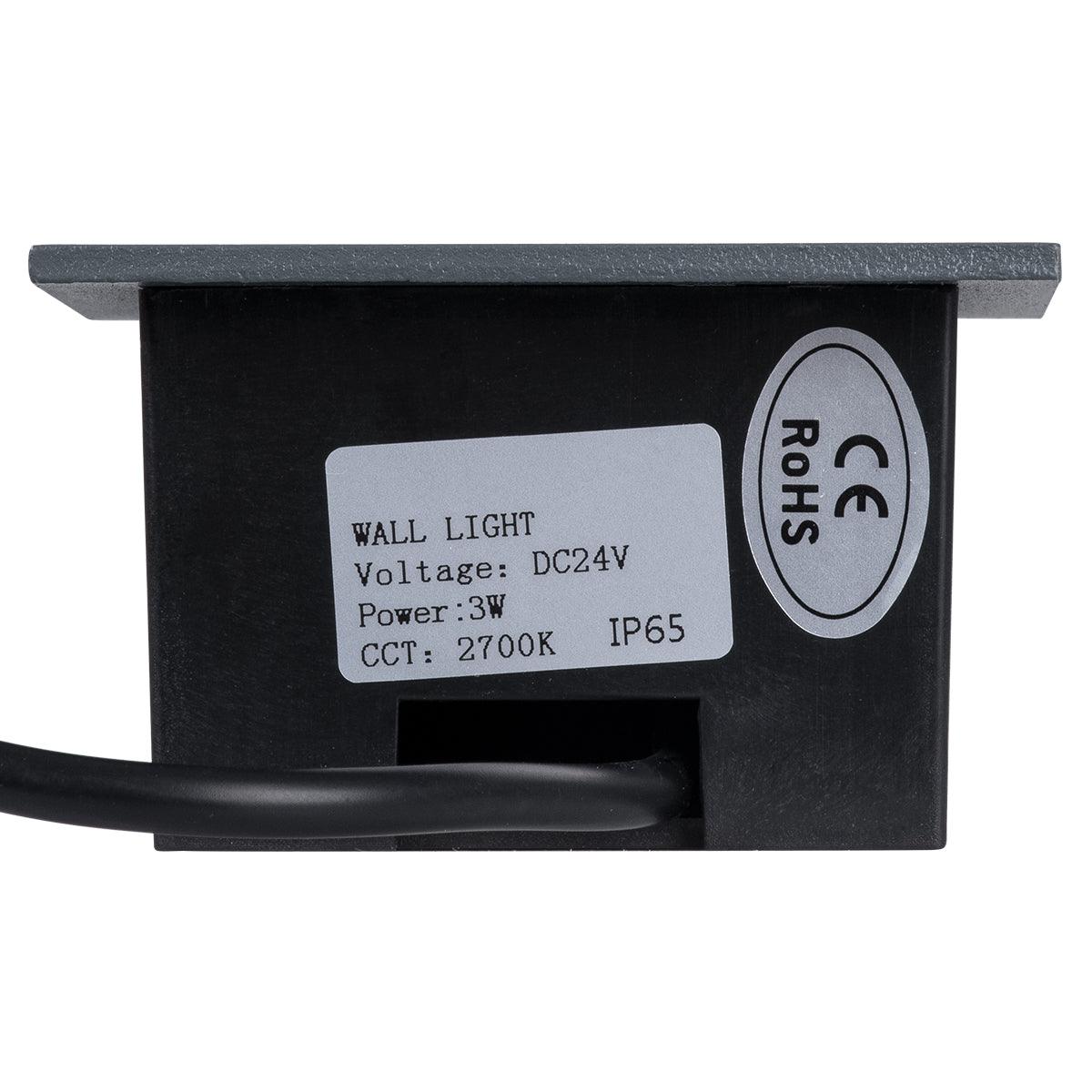 GloboStar® STEP-MINA 90627 Χωνευτό Φωτιστικό Σκαλοπατιού - Διαδρόμου LED 3W 330lm 30° DC 24V Αδιάβροχο IP65 Μ8.3 x Π8.3 x Υ5cm Θερμό Λευκό 2700K - Γκρι Ανθρακί - 3 Years Warranty - ledmania.gr