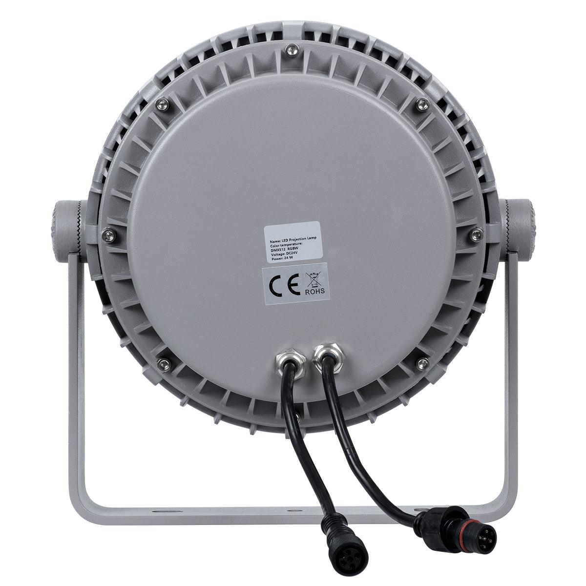 GloboStar® FLOOD-MENA 90646 Προβολέας Wall Washer για Φωτισμό Κτιρίων LED 48W 5280lm 30° DC 24V Αδιάβροχο IP65 Φ25 x Υ18cm Θερμό Λευκό 3000K - Ασημί - 3 Years Warranty - ledmania.gr
