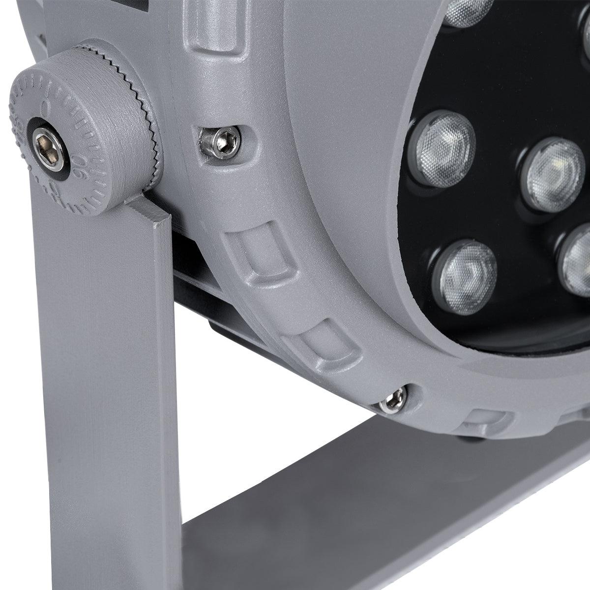 GloboStar® FLOOD-MENA 90648 Προβολέας Wall Washer για Φωτισμό Κτιρίων LED 36W 3780lm 30° DC 24V Αδιάβροχο IP65 Φ23 x Υ18cm Πολύχρωμο RGBW DMX512 - Ασημί - 3 Years Warranty - ledmania.gr