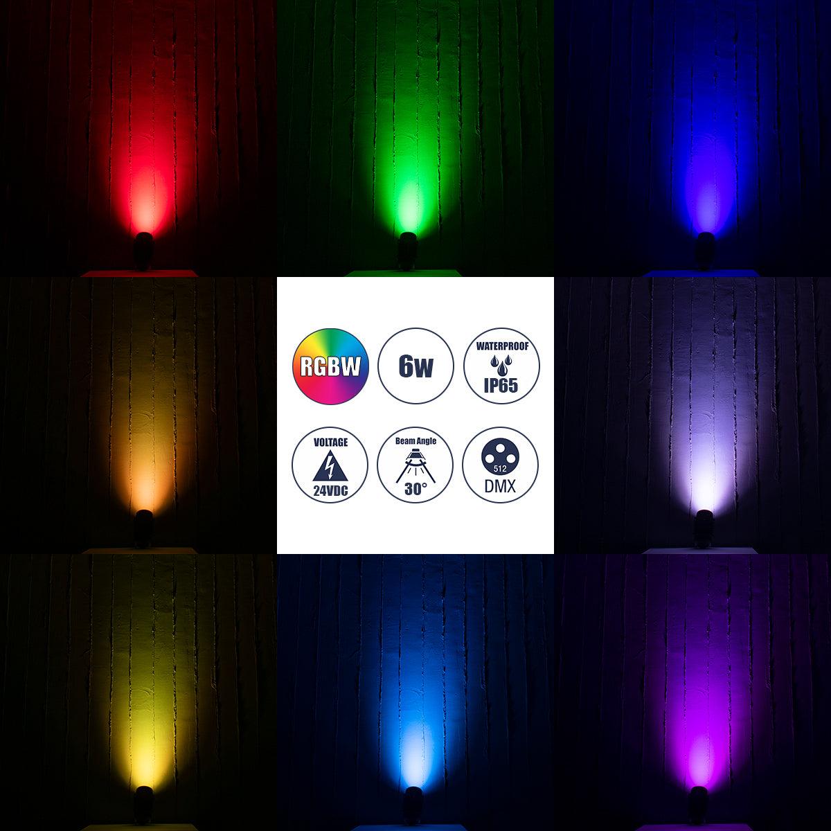 GloboStar® TREELIGHT-LINA 90657 Σποτ Φωτισμού Wall Washer Ειδικό για Φυτά - Δέντρα με Βάση Κήπου / Καρφωτό LED 6W 630lm 30° DC 24V Αδιάβροχο IP65 Μ10.5 x Π18 x Υ40cm Πολύχρωμο RGBW DMX512 - Μαύρο - 3 Years Warranty - ledmania.gr
