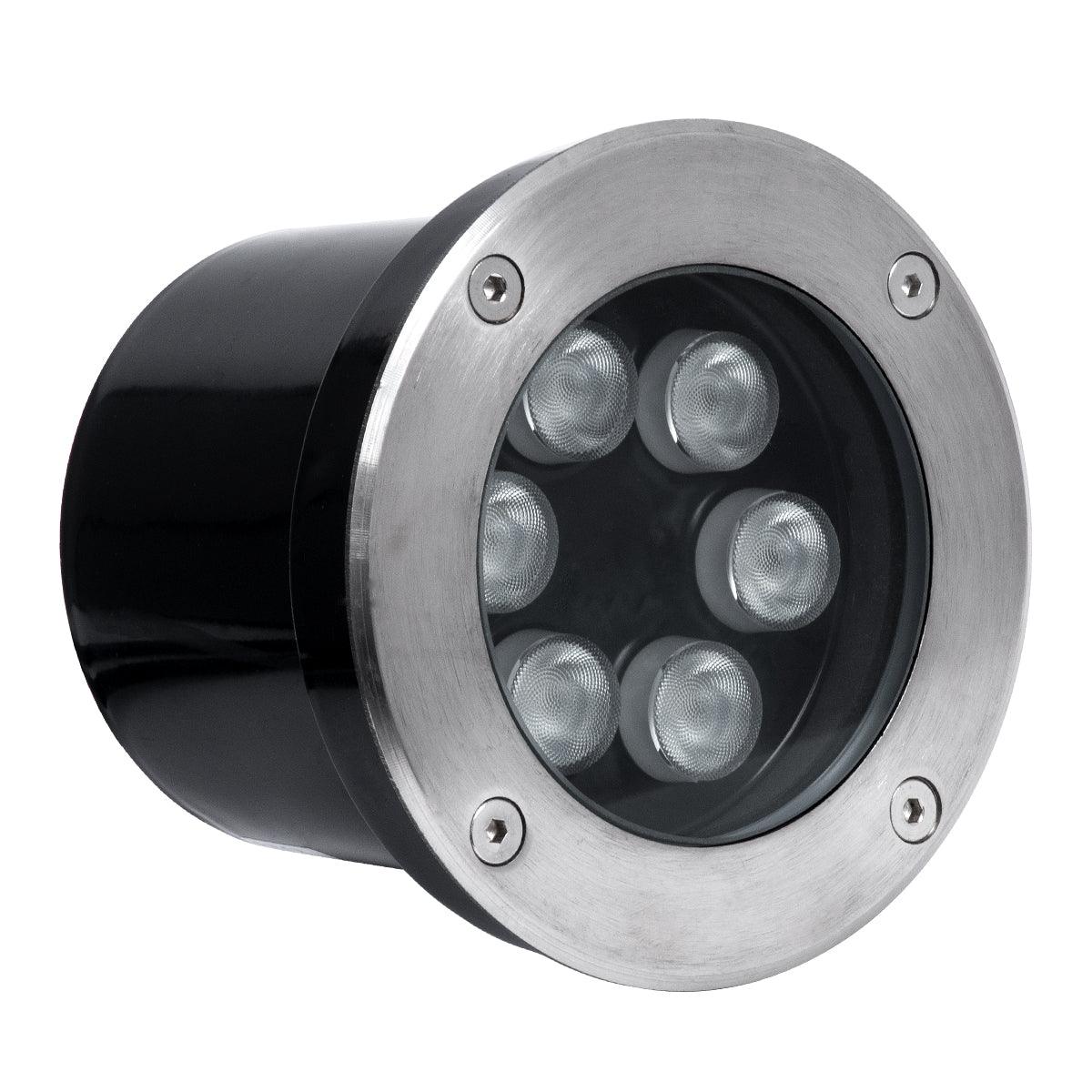 GloboStar® UNDERGROUND-TINA 90666 Χωνευτό Φωτιστικό Σποτ Δαπέδου LED 9W 945lm 30° DC 24V Αδιάβροχο IP65 Φ12 x Υ9cm Πολύχρωμο RGBW DMX512 - Ανοξείδωτο Ατσάλι - 3 Years Warranty - ledmania.gr