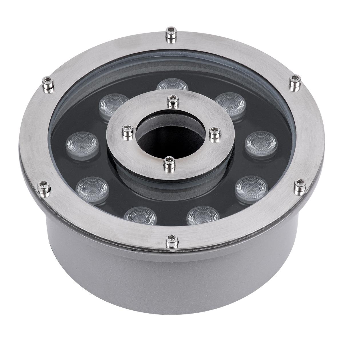 GloboStar® UNDERWATER-FINA 90674 Υποβρύχιο Φωτιστικό Σποτ Ειδικό για Σιντριβάνια LED 9W 990lm 30° DC 24V Αδιάβροχο IP68 Φ16 x Υ8cm Θερμό Λευκό 3000K - Ανοξείδωτο Ατσάλι - 3 Years Warranty - ledmania.gr