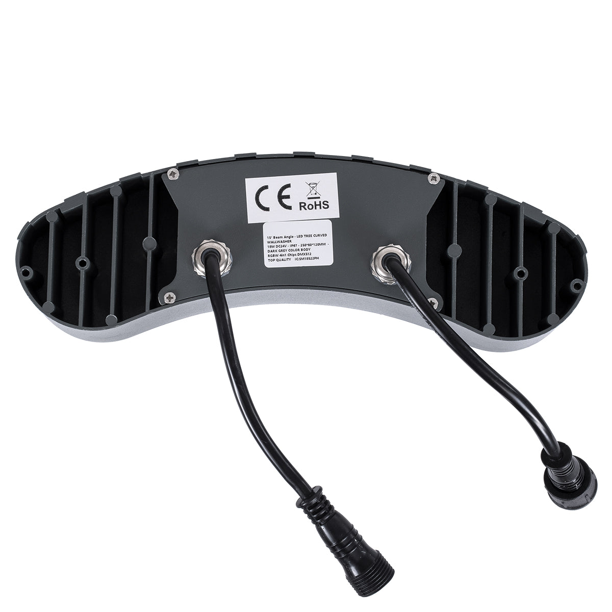 GloboStar® TREELIGHT-KINA 90686 Κυρτή Μπάρα Φωτισμού Wall Washer με Αντιθαμβωτική Γρίλια Ειδική για Φυτά - Δέντρα LED 18W 1530lm 15° DC 24V Αδιάβροχο IP67 L24.5 x W7 x H8cm RGBW DMX512 - Γκρι Ανθρακί - 3 Years Warranty - ledmania.gr