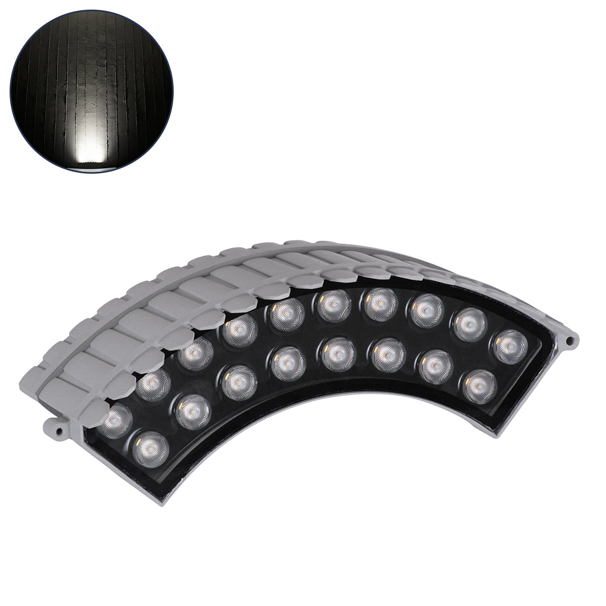 GloboStar® TREELIGHT-JINA 90691 Κυρτή Μπάρα Φωτισμού Wall Washer με Αντιθαμβωτική Γρίλια Ειδική για Φυτά - Δέντρα LED 18W 1710lm 10° DC 24V Αδιάβροχο IP67 L29 x W11 x H10.5cm Φυσικό Λευκό 4500K - Λευκό - ledmania.gr