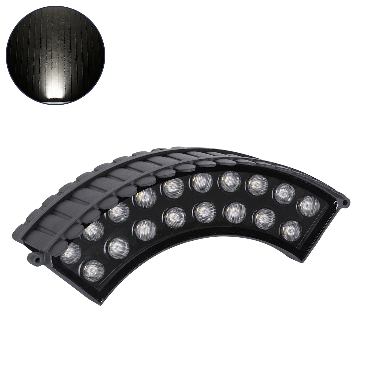 GloboStar® TREELIGHT-JINA 90694 Κυρτή Μπάρα Φωτισμού Wall Washer με Αντιθαμβωτική Γρίλια Ειδική για Φυτά - Δέντρα LED 18W 1710lm 10° DC 24V Αδιάβροχο IP67 L29 x W11 x H10.5cm Φυσικό Λευκό 4500K - Γκρι Ανθρακί - ledmania.gr