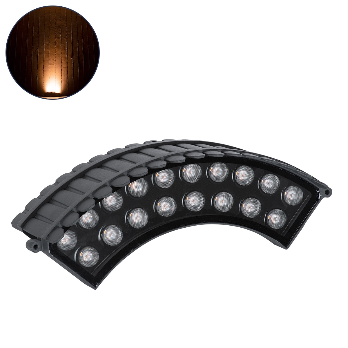 GloboStar® TREELIGHT-JINA 90698 Κυρτή Μπάρα Φωτισμού Wall Washer με Αντιθαμβωτική Γρίλια Ειδική για Φυτά - Δέντρα LED 18W 1530lm 10° DC 24V Αδιάβροχο IP67 L29 x W11 x H10.5cm Αρχιτεκτονικό Πορτοκαλί 2200K - Γκρι Ανθρακί - ledmania.gr