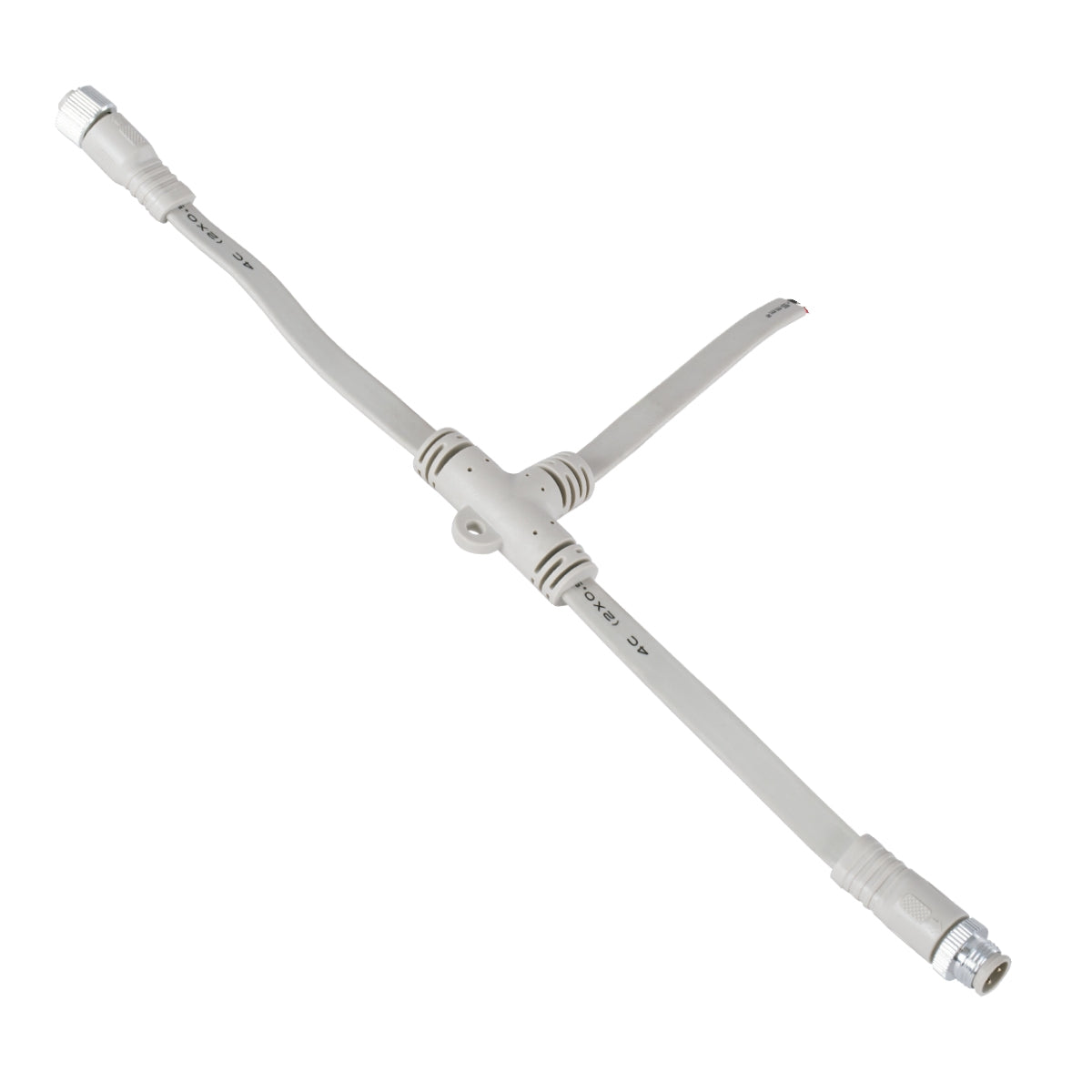 GloboStar® 90702 Ταχυσύνδεσμος Τροφοδοσίας Τύπου T IP65 - 2 Καλώδια +/- σε T DC Power Connector 4 PIN Male για Ένωση 4 PIN Female RGB+RGBW Digital Modules - ledmania.gr