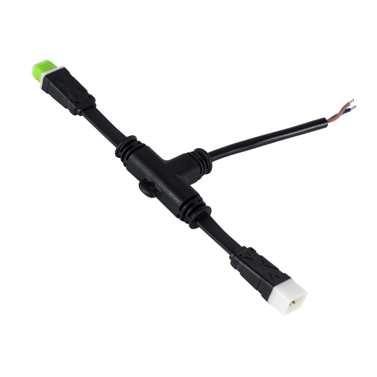 GloboStar® 90709 Ταχυσύνδεσμος Τροφοδοσίας T για Wall Washer Tuber - 2 Καλώδια +/- σε Power Connector 5 PIN Male & Power Connector 5 PIN Female για Πολύχρωμα RGB+RGBW Tuber - ledmania.gr