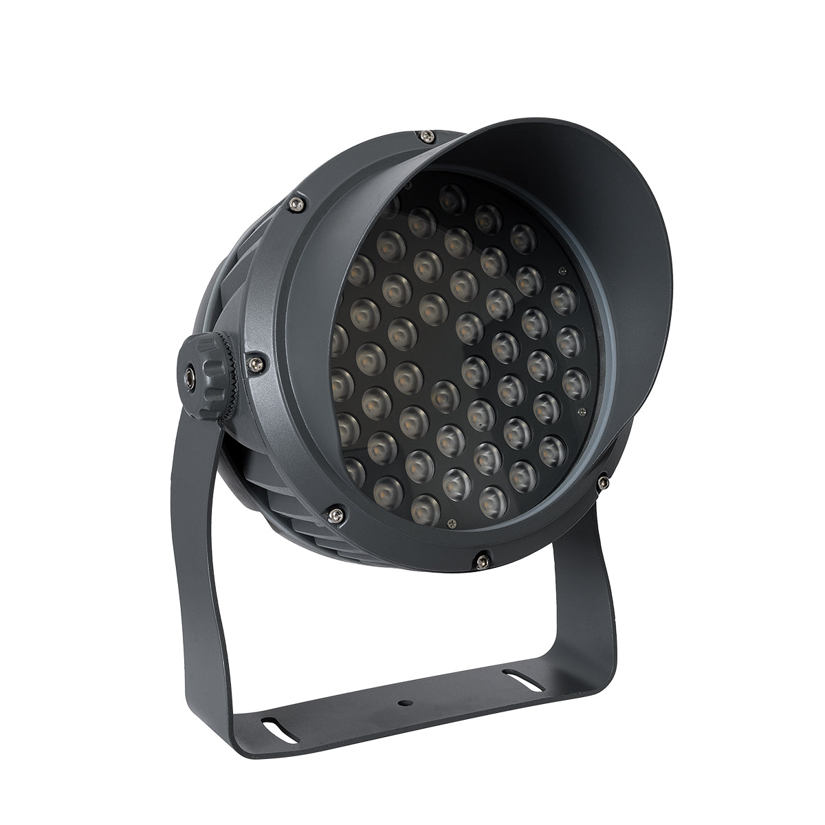 GloboStar® FLOOD-DIMO 90743 Προβολέας Wall Washer με Αντιθαμβωτική Γρίλια για Φωτισμό Κτιρίων LED 54W 4860lm 10° AC 220-240V Αδιάβροχο IP67 Μ26 x Π28 x Υ35cm Θερμό Λευκό 2700K - Γκρι Ανθρακί - 3 Χρόνια Εγγύηση - ledmania.gr