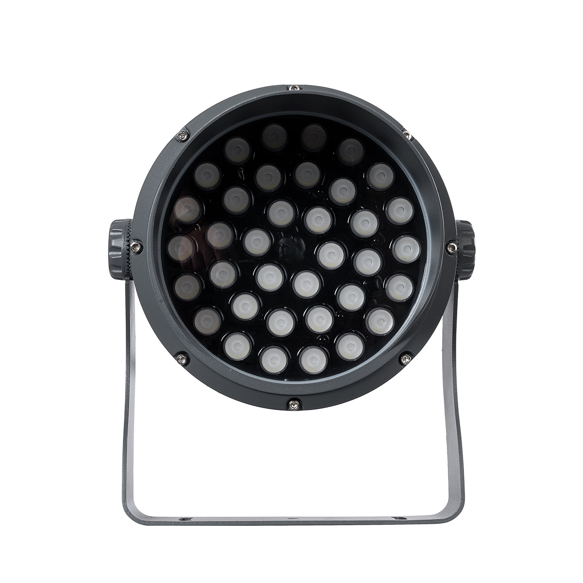 GloboStar® FLOOD-DIMO 90745 Προβολέας Wall Washer με Αντιθαμβωτική Γρίλια για Φωτισμό Κτιρίων LED 54W 4590lm 10° DC 24V Αδιάβροχο IP67 Μ26 x Π28 x Υ35cm RGBW DMX512 - Γκρι Ανθρακί - 3 Χρόνια Εγγύηση - ledmania.gr