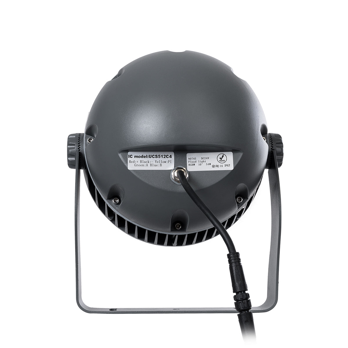 GloboStar® FLOOD-DIMO 90745 Προβολέας Wall Washer με Αντιθαμβωτική Γρίλια για Φωτισμό Κτιρίων LED 54W 4590lm 10° DC 24V Αδιάβροχο IP67 Μ26 x Π28 x Υ35cm RGBW DMX512 - Γκρι Ανθρακί - 3 Χρόνια Εγγύηση - ledmania.gr