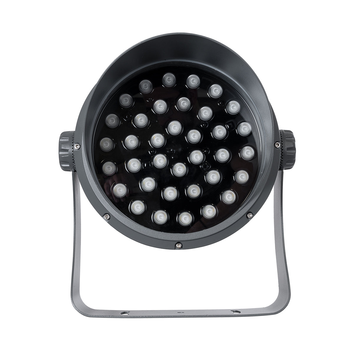 GloboStar® FLOOD-DIMO 90748 Προβολέας Wall Washer με Αντιθαμβωτική Γρίλια για Φωτισμό Κτιρίων LED 100W 8500lm 10° DC 24V Αδιάβροχο IP67 Μ34 x Π36 x Υ44cm RGBW DMX512 - Γκρι Ανθρακί - 3 Χρόνια Εγγύηση - ledmania.gr