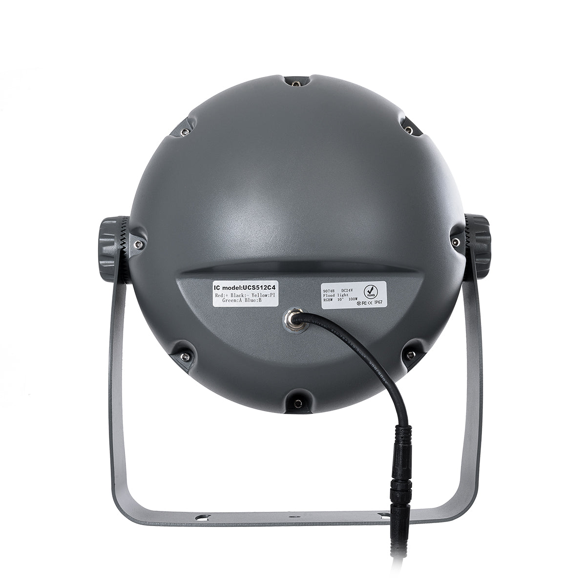GloboStar® FLOOD-DIMO 90748 Προβολέας Wall Washer με Αντιθαμβωτική Γρίλια για Φωτισμό Κτιρίων LED 100W 8500lm 10° DC 24V Αδιάβροχο IP67 Μ34 x Π36 x Υ44cm RGBW DMX512 - Γκρι Ανθρακί - 3 Χρόνια Εγγύηση - ledmania.gr