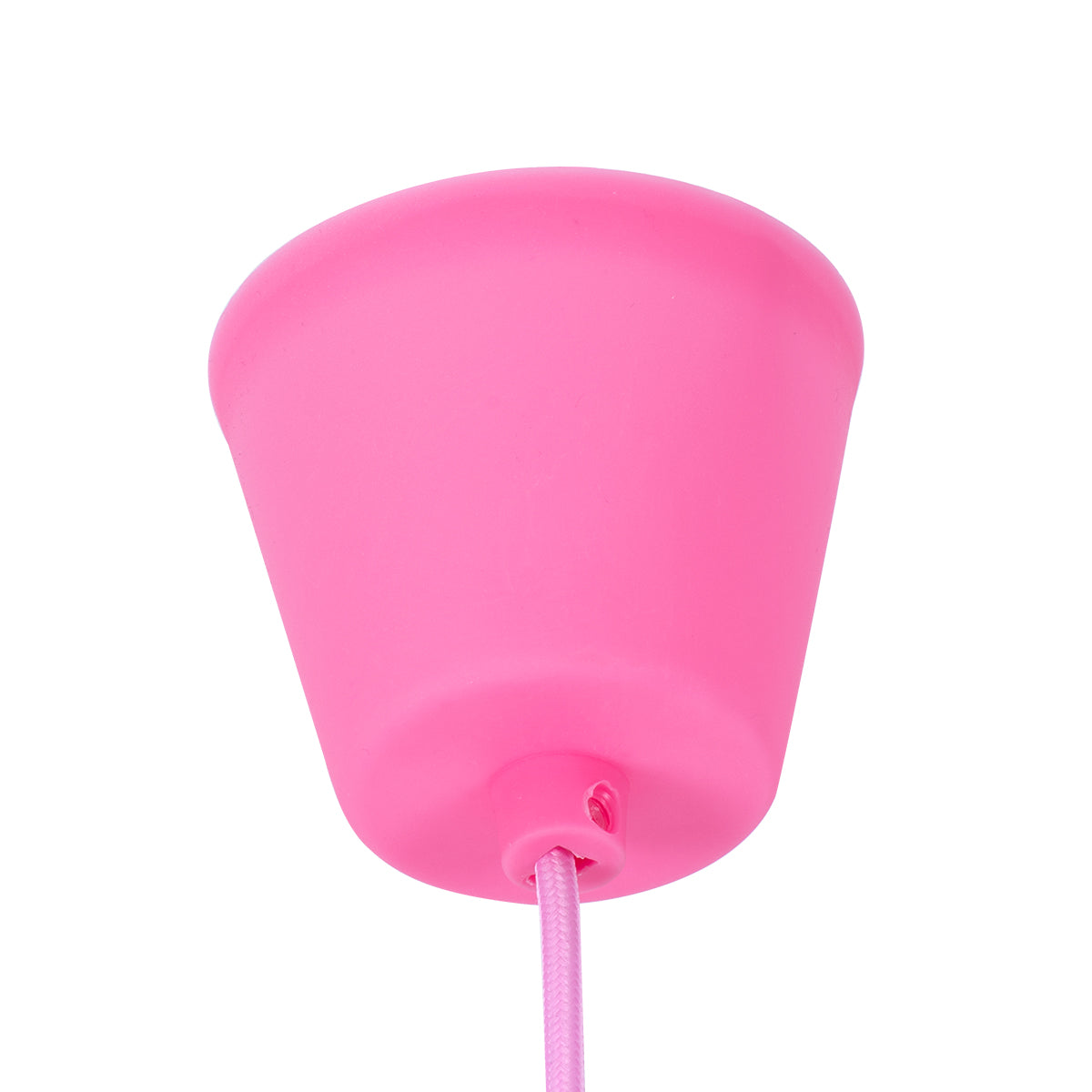 GloboStar® CABLITO 61553 Μοντέρνο Κρεμαστό Φωτιστικό Οροφής Μονόφωτο 1 x E27 Ροζ Σιλικόνης Ανάρτηση με Υφασμάτινο Καλώδιο Φ4 x Υ110cm - ledmania.gr
