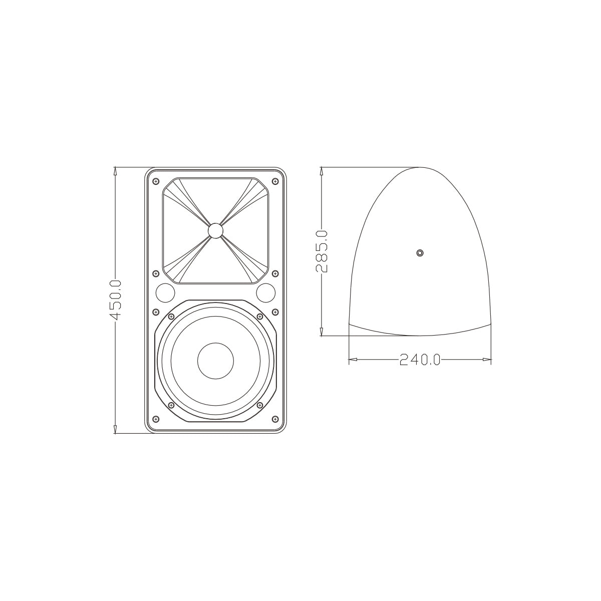 GloboStar® FDB ES108BT 98004 Παθητικά Ηχεία Εγκαταστάσεων - Facilities Speakers Επιτοίχια 300W (600W Peak) (Ζεύγος) Αδιάβροχα IP65 Μαύρα Μ24 x Π28.5 x Υ45cm - ledmania.gr