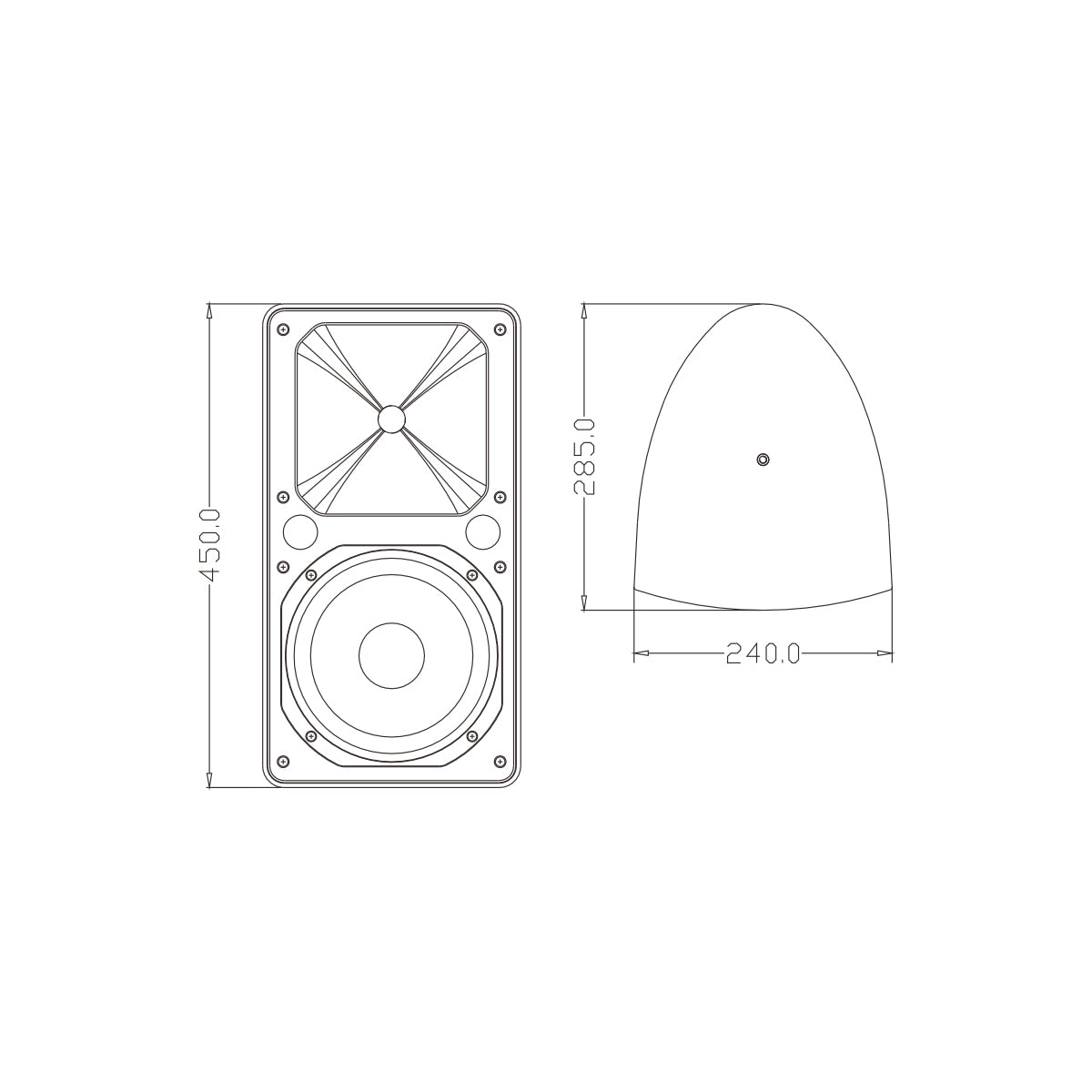 GloboStar® FDB ES108WT 98005 Παθητικά Ηχεία Εγκαταστάσεων - Facilities Speakers Επιτοίχια 300W (600W Peak) (Ζεύγος) Αδιάβροχα IP65 Λευκά Μ24 x Π28.5 x Υ45cm - ledmania.gr