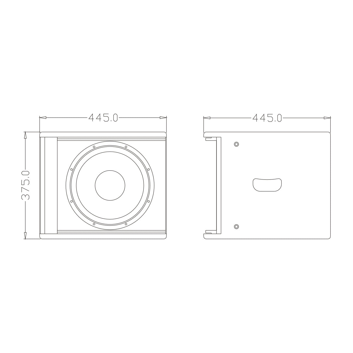 GloboStar® FDB ES112S 98007 Παθητικό Ηχείο Εγκαταστάσεων Subwoofer - Facilities Subwoofer Δαπέδου 700W (1400W Peak) IP20 Λευκό Μ44.5 x Π44.5 x Υ37.5cm - ledmania.gr