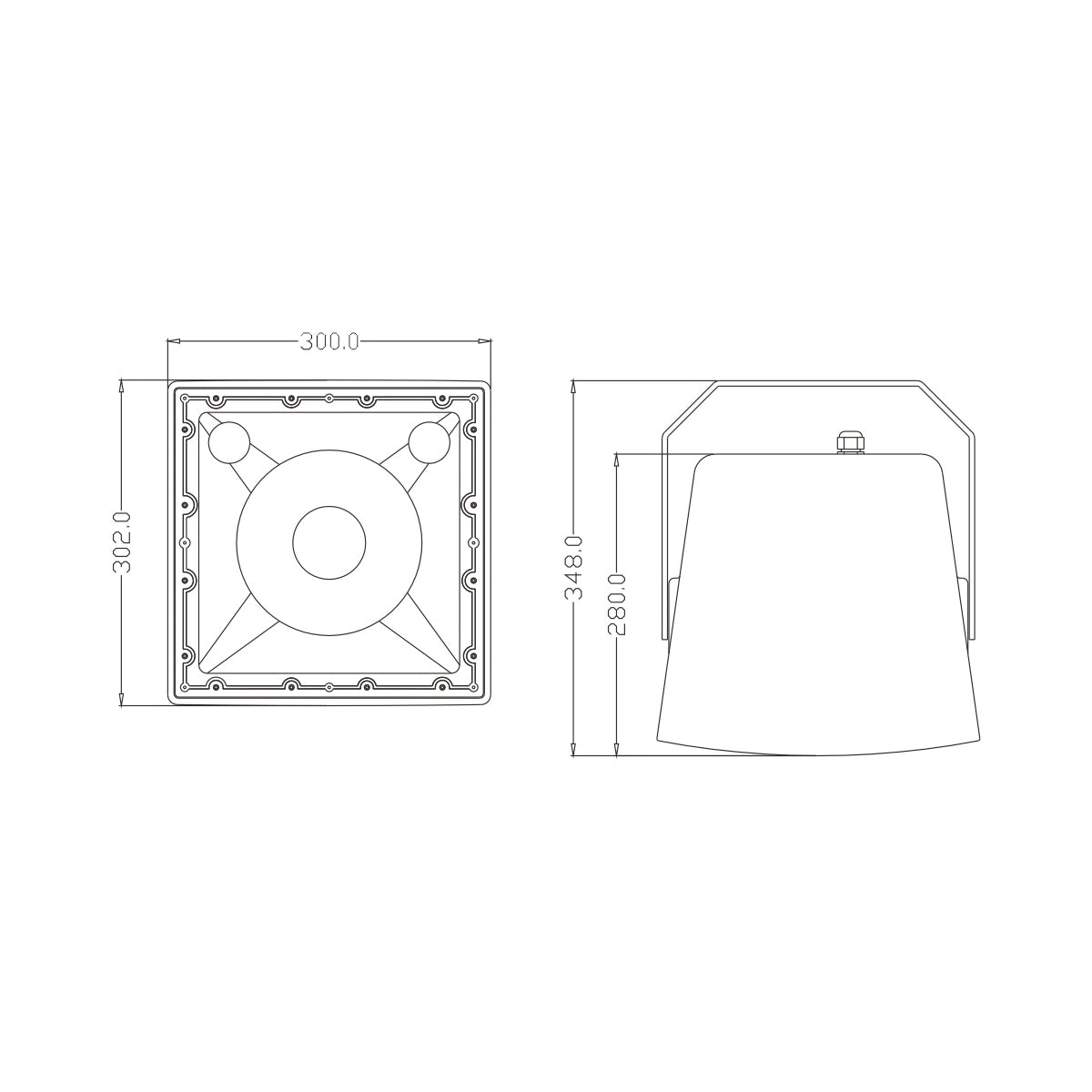 GloboStar® FDB LT208PT 98008 Παθητικό Ηχείο Εγκαταστάσεων - Facilities Speaker Επιτοίχιο 300W (600W Peak) Αδιάβροχο IP56 Λευκό Μ30 x Π28 x Υ32cm - ledmania.gr