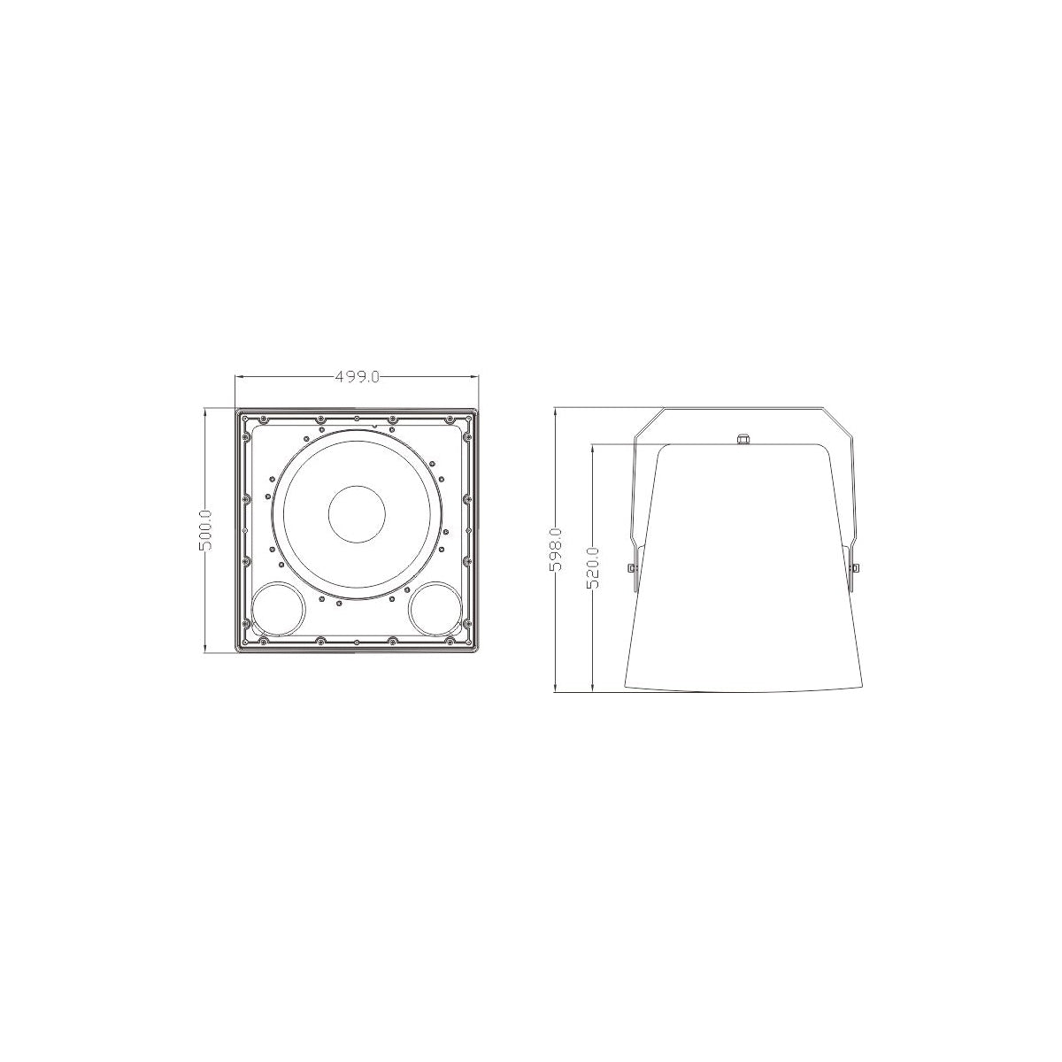 GloboStar® FDB LT115BT 98011 Παθητικό Ηχείο Εγκαταστάσεων - Facilities Speaker Επιτοίχιο 800W (1600W Peak) Αδιάβροχο IP56 Λευκό Μ49 x Π50 x Υ52cm - ledmania.gr