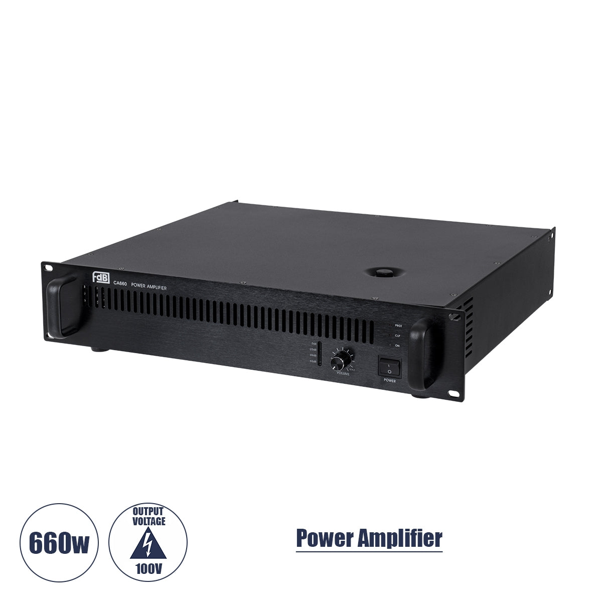 GloboStar® FDB CA660 98015 Power Amplifier - Επαγγελματικός Ενισχυτής Ηχείων Εγκαταστάσεων 100V - Frequency Response 60Hz-20Khz - AC 220V/50-60Hz - 660W/4Ω - IP20 - Μαύρο - Μ48.5 x Π32 x Υ9cm - ledmania.gr