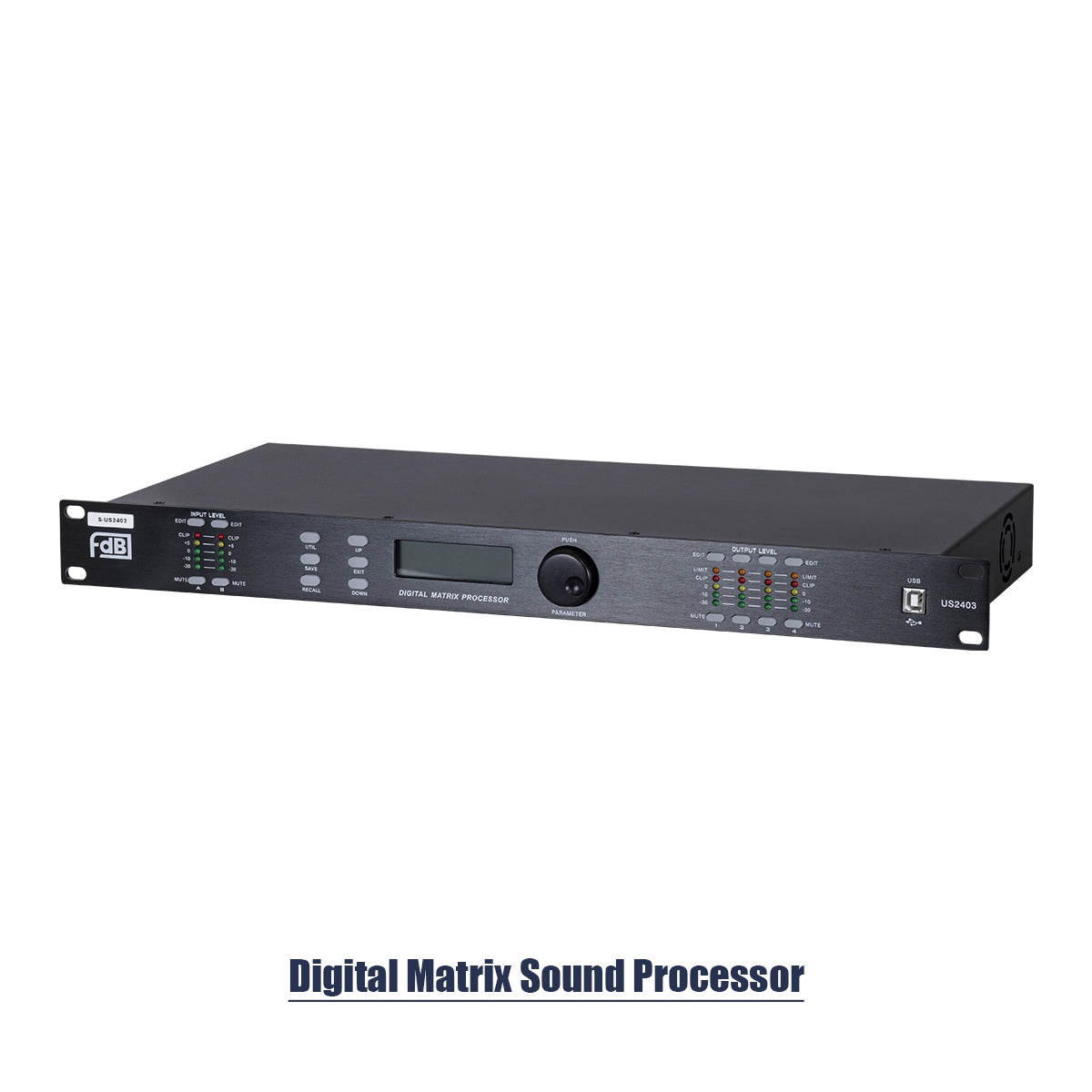 GloboStar® FDB US2403 98020 Audio Processor - Επαγγελματικός Επεξεργαστής Ήχου 2in & 4out - 32-bit DSP SHARC Processor - Frequency Response 20Hz-20Khz DR115DBu - AC 220V/50-60Hz - IP20 - Μαύρο - Μ48.2 x Π20.5 x Υ4.4cm - ledmania.gr