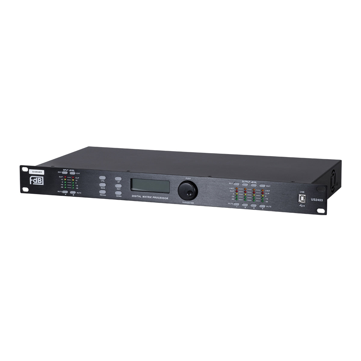 GloboStar® FDB US2403 98020 Audio Processor - Επαγγελματικός Επεξεργαστής Ήχου 2in & 4out - 32-bit DSP SHARC Processor - Frequency Response 20Hz-20Khz DR115DBu - AC 220V/50-60Hz - IP20 - Μαύρο - Μ48.2 x Π20.5 x Υ4.4cm - ledmania.gr
