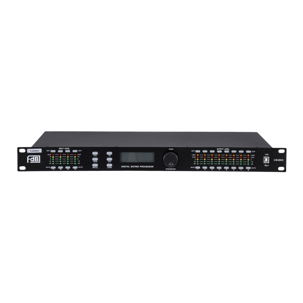 GloboStar® FDB US4803 98021 Audio Processor - Επαγγελματικός Επεξεργαστής Ήχου 4in & 8out - 32-bit DSP SHARC Processor - Frequency Response 20Hz-20Khz DR115DBu - AC 220V/50-60Hz - IP20 - Μαύρο - Μ48.2 x Π20.5 x Υ4.4cm - ledmania.gr