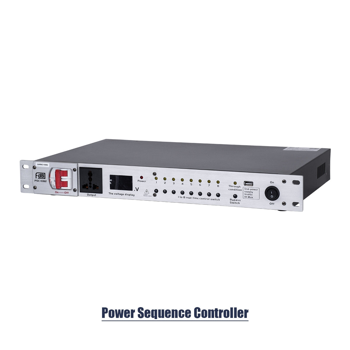 GloboStar® FDB PSC-1082 98022 Power Sequence Controller - Επαγγελματικός Ελεγκτής Ακολουθίας Ισχύος Power Management SMT Technology - USB Charger - RS232 Control Interface/RS485 Cascade - AC 85~265V/40-60Hz 60Α - IP20 - Ασημί - Μ48.3 x Π28 x Υ5.5cm - ledmania.gr