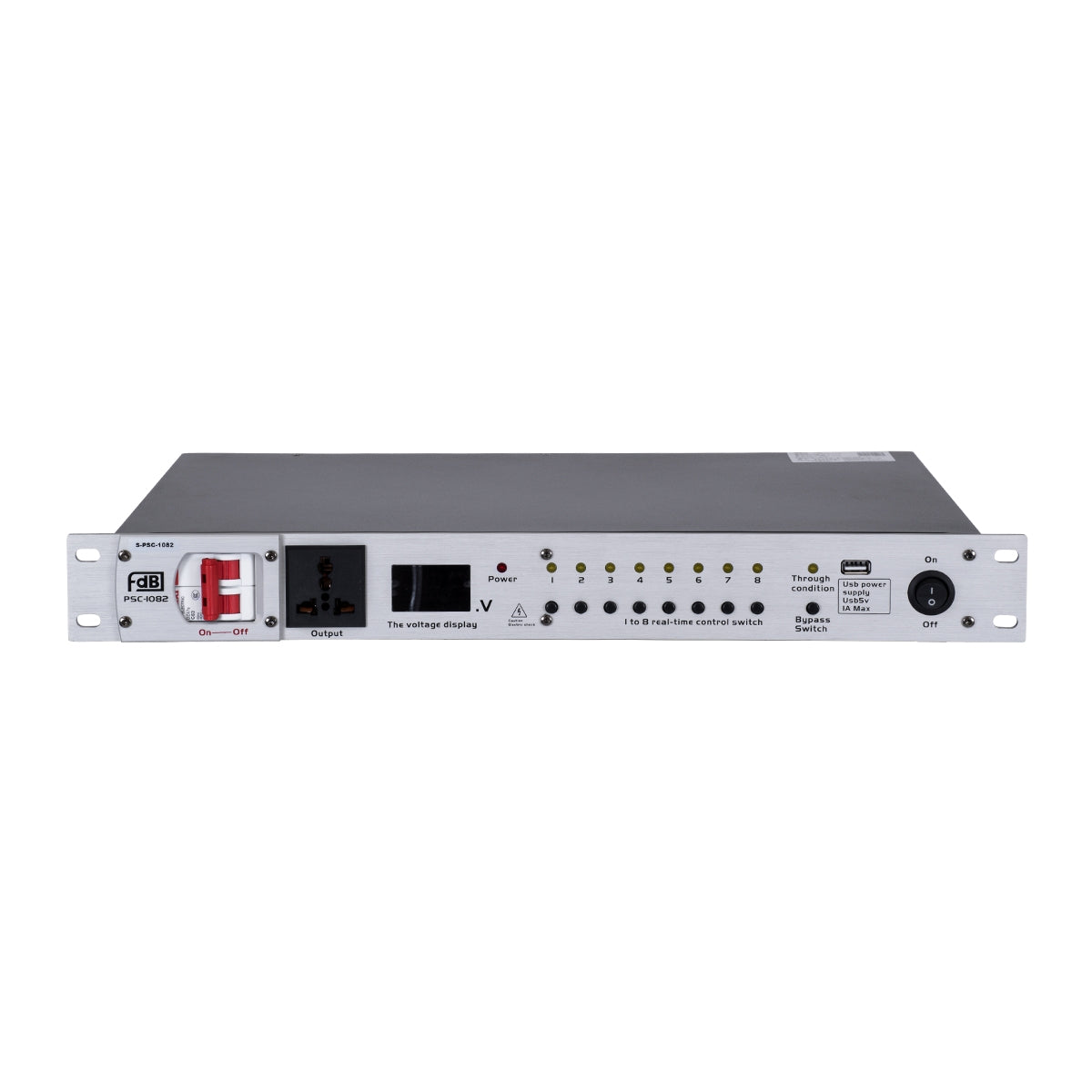 GloboStar® FDB PSC-1082 98022 Power Sequence Controller - Επαγγελματικός Ελεγκτής Ακολουθίας Ισχύος Power Management SMT Technology - USB Charger - RS232 Control Interface/RS485 Cascade - AC 85~265V/40-60Hz 60Α - IP20 - Ασημί - Μ48.3 x Π28 x Υ5.5cm - ledmania.gr