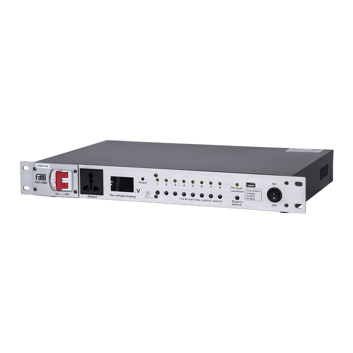 GloboStar® FDB PSC-1082 98022 Power Sequence Controller - Επαγγελματικός Ελεγκτής Ακολουθίας Ισχύος Power Management SMT Technology - USB Charger - RS232 Control Interface/RS485 Cascade - AC 85~265V/40-60Hz 60Α - IP20 - Ασημί - Μ48.3 x Π28 x Υ5.5cm - ledmania.gr