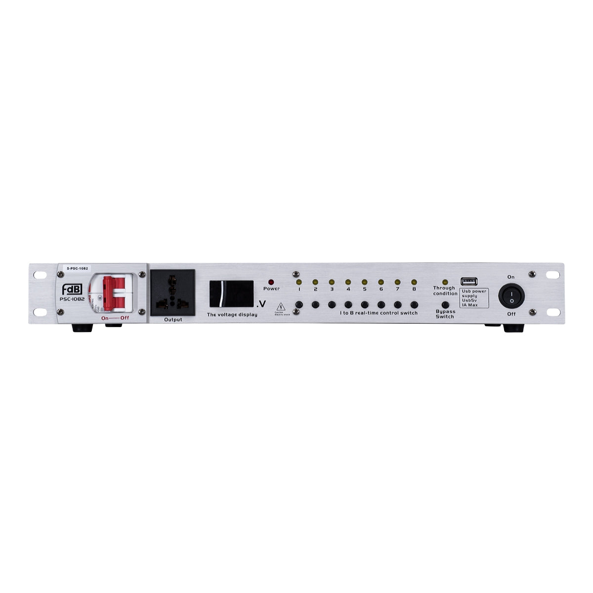 GloboStar® FDB PSC-1082 98022 Power Sequence Controller - Επαγγελματικός Ελεγκτής Ακολουθίας Ισχύος Power Management SMT Technology - USB Charger - RS232 Control Interface/RS485 Cascade - AC 85~265V/40-60Hz 60Α - IP20 - Ασημί - Μ48.3 x Π28 x Υ5.5cm - ledmania.gr