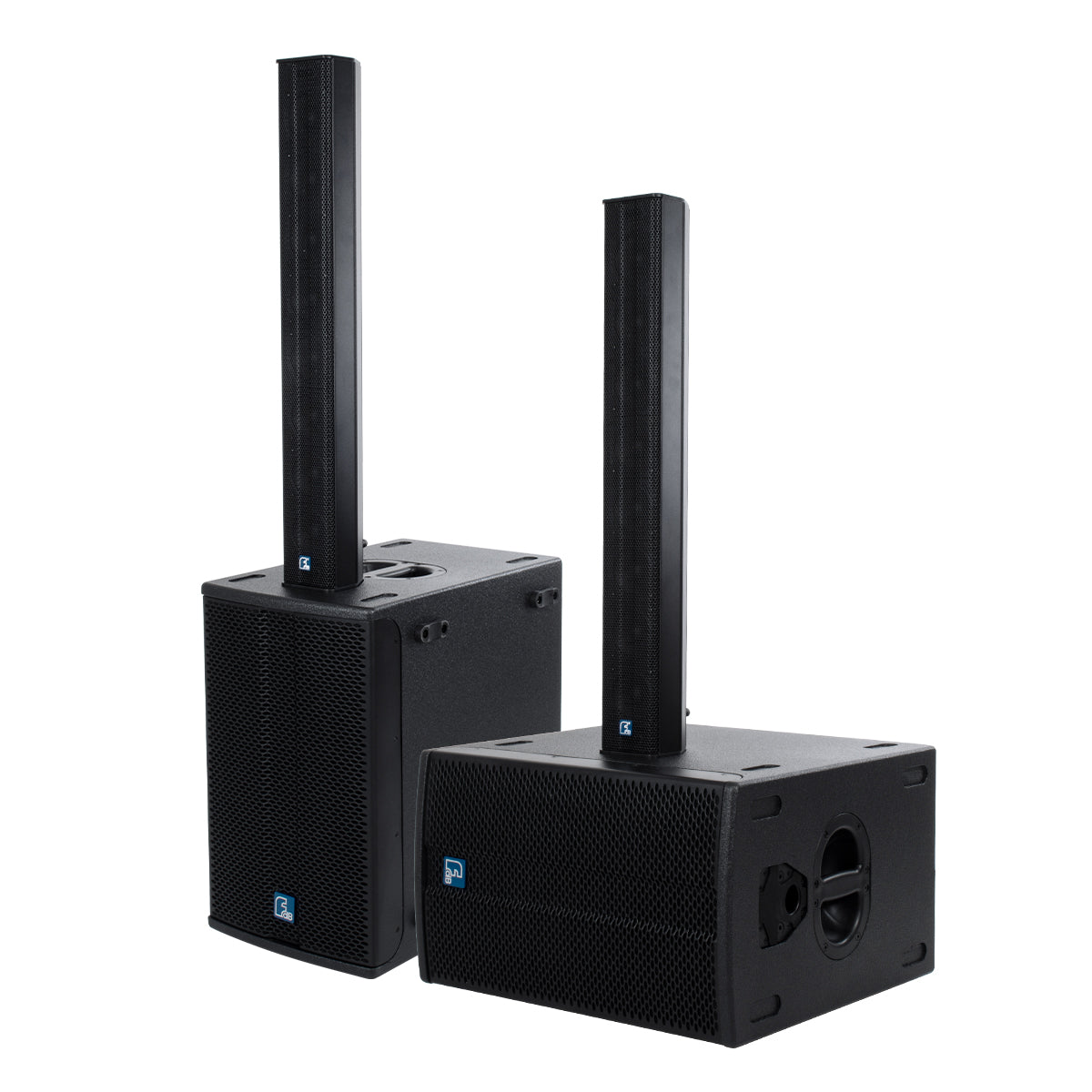 GloboStar® FDB K803+K112BAS 98024-98025-SET PA Column System - Ενεργό Αυτοενισχυόμενο Σετ Ηχείων & Subwoofer Column Κολωνάτο με Ψηφιακό Ενισχυτή FA2.36 AC 220V/50-60Hz - 600W RMS/8Ω + 400W RMS/8Ω (4000W Peak) - IP20 - Μαύρο - Σετ 4 Τεμαχίων - ledmania.gr