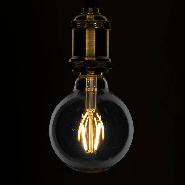 GloboStar® 99009 Λάμπα E27 G95 Γλόμπος LED FILAMENT 4W 440 lm 320° AC 85-265V Edison Retro με Διάφανο Γυαλί Θερμό Λευκό 2700 K Dimmable - ledmania.gr