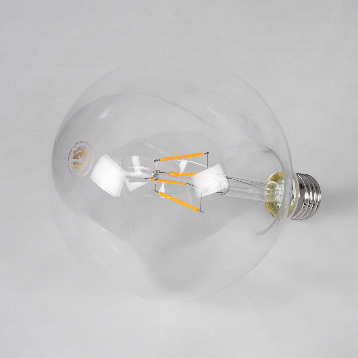GloboStar® 99012 Λάμπα LED Long Filament E27 G125 Γλόμπος 4W 400lm 360° AC 220-240V IP20 Φ12.5 x Υ18cm Θερμό Λευκό 2700K με Διάφανο Γυαλί - Dimmable - 3 Years Warranty - ledmania.gr