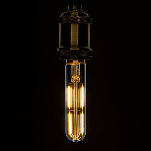 GloboStar® 99019 Λάμπα E27 T30 Σωλήνας LED FILAMENT 4W 440 lm 320° AC 85-265V Edison Retro με Διάφανο Γυαλί Θερμό Λευκό 2700 K Dimmable - ledmania.gr
