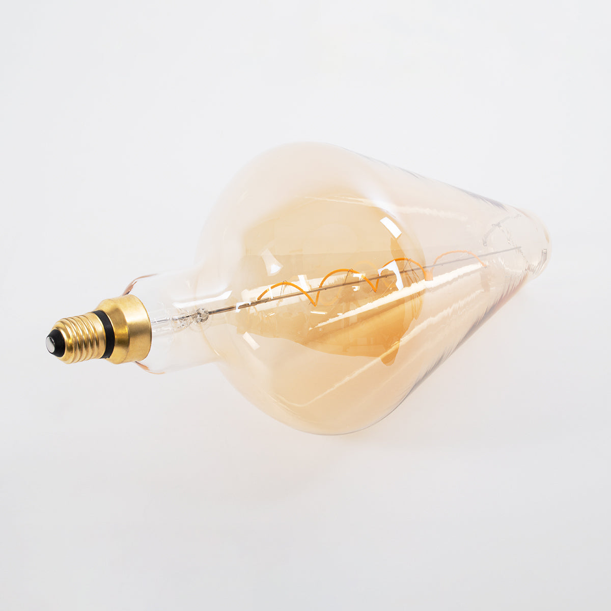 GloboStar® 99022 Λάμπα LED Soft S Spiral Filament E27 BA200 ROCKET Γλόμπος 6W 420lm 360° AC 220-240V IP20 Φ20 x Υ41.5cm Ultra Θερμό Λευκό 2200K με Μελί Γυαλί - Dimmable - 3 Years Warranty - ledmania.gr