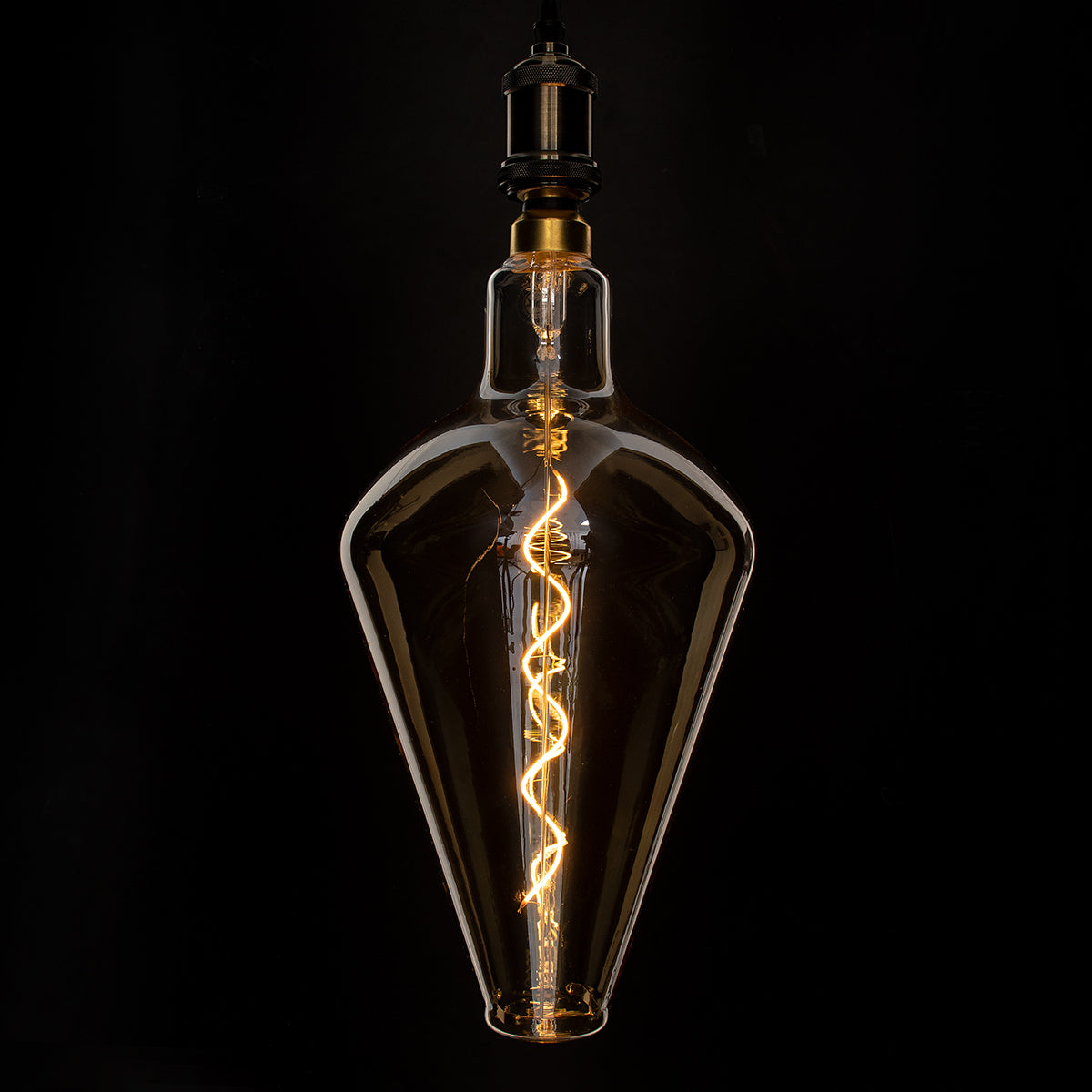 GloboStar® 99022 Λάμπα LED Soft S Spiral Filament E27 BA200 ROCKET Γλόμπος 6W 420lm 360° AC 220-240V IP20 Φ20 x Υ41.5cm Ultra Θερμό Λευκό 2200K με Μελί Γυαλί - Dimmable - 3 Years Warranty - ledmania.gr