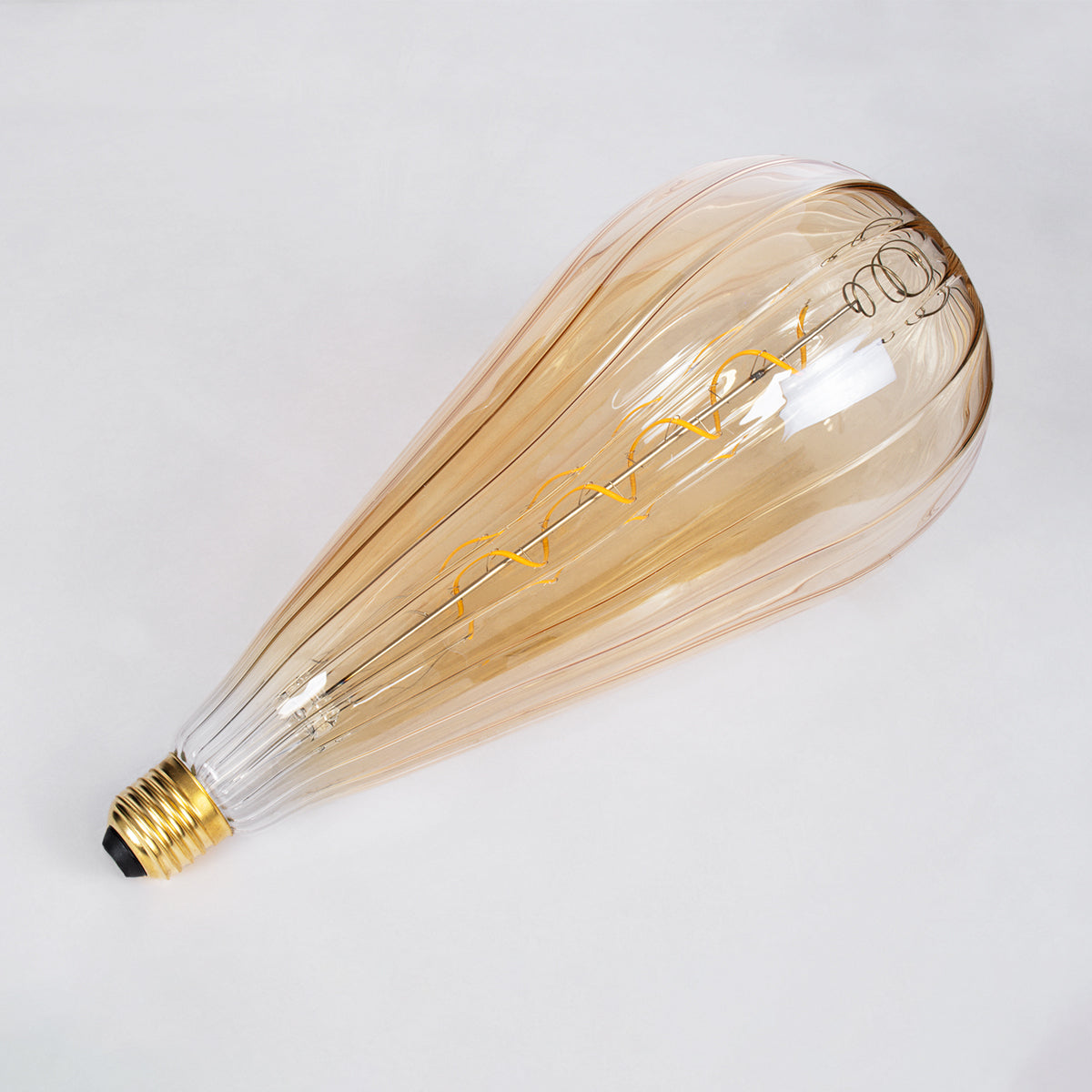 GloboStar® 99024 Λάμπα LED Soft S Spiral Filament E27 OT120 ZEPPELIN Γλόμπος 6W 420lm 360° AC 220-240V IP20 Φ12 x Υ46cm Ultra Θερμό Λευκό 2200K με Μελί Γυαλί - Dimmable - 3 Years Warranty - ledmania.gr