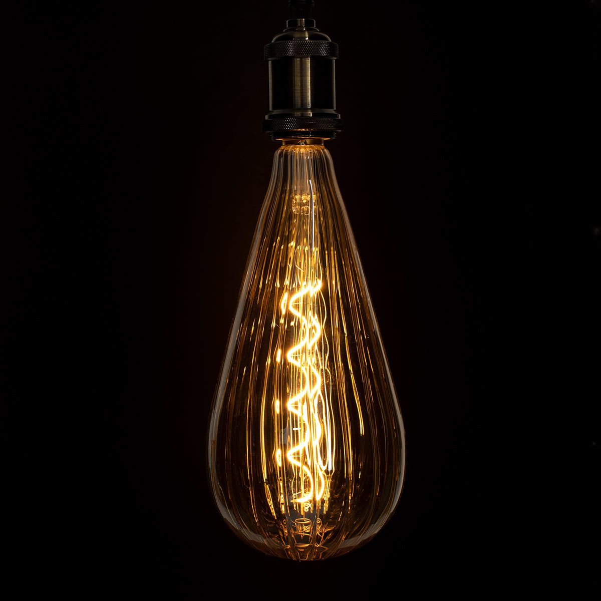 GloboStar® 99024 Λάμπα LED Soft S Spiral Filament E27 OT120 ZEPPELIN Γλόμπος 6W 420lm 360° AC 220-240V IP20 Φ12 x Υ46cm Ultra Θερμό Λευκό 2200K με Μελί Γυαλί - Dimmable - 3 Years Warranty - ledmania.gr